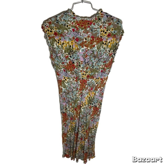 Fossil Vibrant Floral Print Bias Cut Midi Dress - Picture 2 of 8